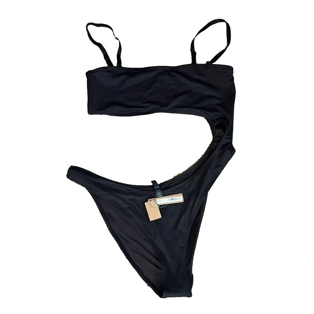 NWT Skims 2X Strapless Monokini Onyx Black runs small MSRP $88